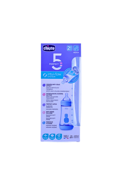Chicco زجاجة 5PERFECT BLOW +2M تدفق متوسط 240 مل