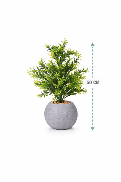 AMZOE Artificial green plant with a stylish plastic pot – 35 cm tall