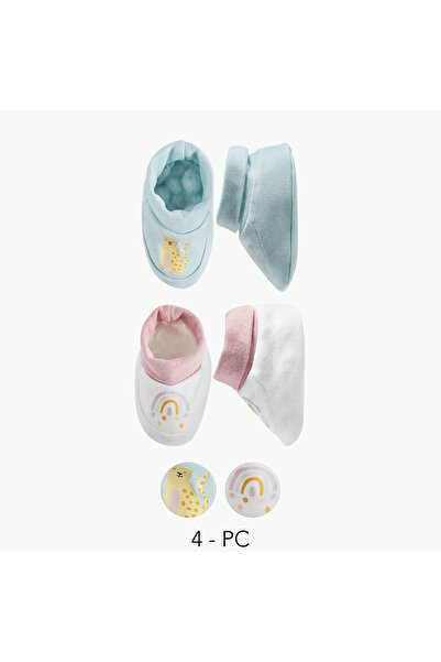 Juniors Printed Slip-On Booties - Set of 2