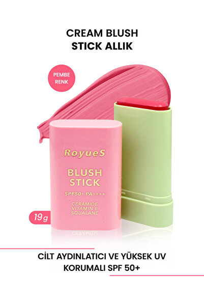 Royues Stick Krem Allık Nemlendiricili ve Yumuşak Formül Yüksek Pigment 19 GR