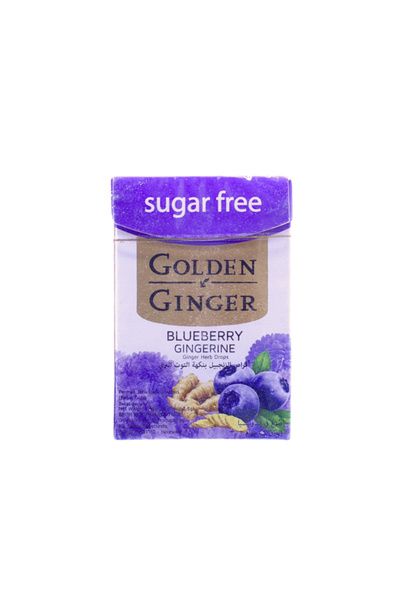 GOLDEN GINGER حلوى دروبس بنكهة التوت الأزرق والزنجبيل، خالية من السكر، 45 غرام