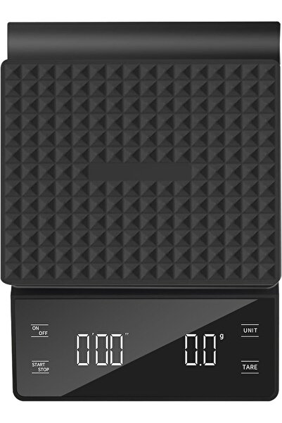 Arabest ميزان قهوة مع شاشة LED بإضاءة خلفية ومؤقت عد تصاعدي للخبز والطهي، من 0.3 جرام إلى 3000 جرام