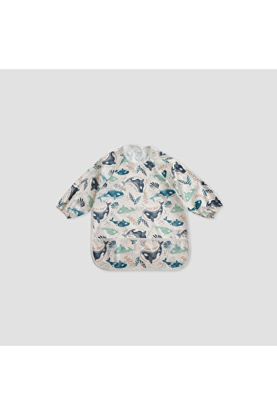 Juniors Whale Print Apron Bib with Long Sleeves