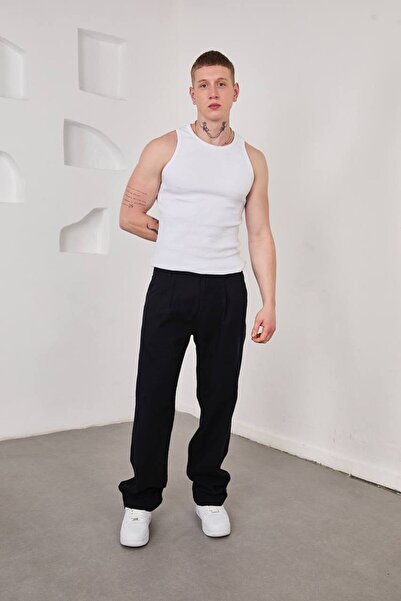 DIRECTIVE JEANS Men's Bol Regular Baggy Cotton Trousers Beige Does Not Show Inside