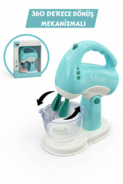 ToySky Oyuncak Pilli Mutfak Mikseri – Işıklı, Sesli, 360° Dönen – Mavi