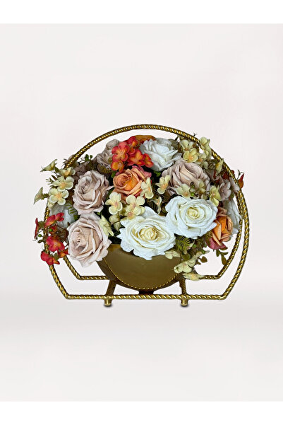 Acarya Design Gold saksıda gül aranjmanı