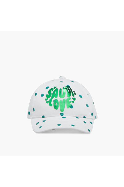 Juniors Saudi Arabia National Day Print Cap with Hook and Loop Closure