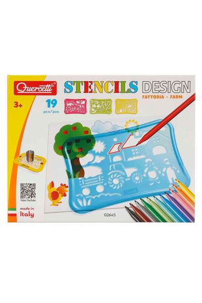 Sunman Quercetti Stencils Design Çiftlik Hobi Seti 19 Parça