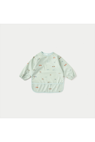 Juniors Vehicle Print Apron Bib with Long Sleeves