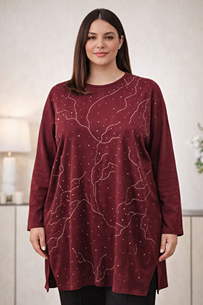 TUSSE Women's Plus Spreading Stone Viscose Large Size Oversized Blouse