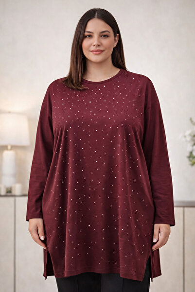 TUSSE Women's Plus Spreading Stone Viscose Large Size Oversized Blouse