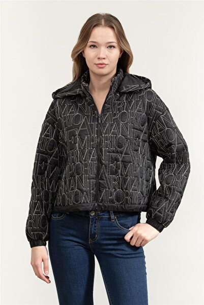 Emporio Armani Logo Embroidered Regular Fit Removable Hooded Coat Coat Ew0013...