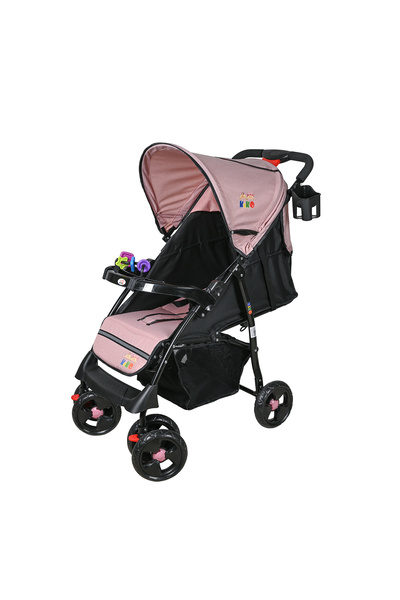 Kiko COMFORTABLE STROLLER TOYS TRAY 6 WHEELS (0 M+) Pink