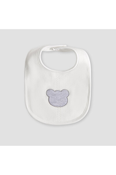 giggles Baby Bib with Bear Applique