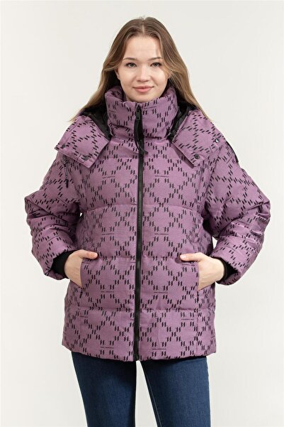 Karl Lagerfeld Diamond Jacquard Down Kadın Mont