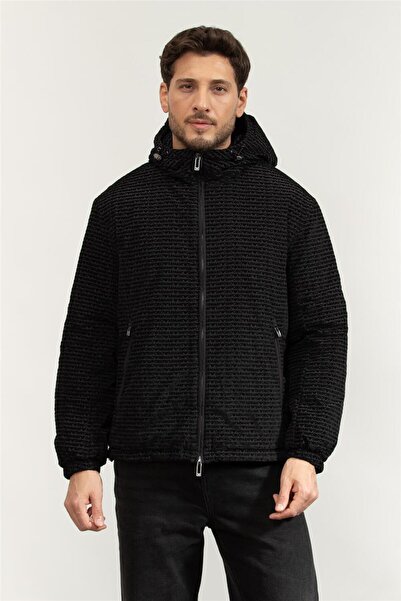 Emporio Armani Logolu Regular Fit Kapüşonlu Mont Erkek MONT 3D1BA8 1NJXZ 0999