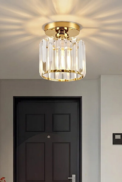 RONİSU AYDINLATMA Glowix Kristal Taşlı Plofonyer Tekli Avize - Modern Tekli K...