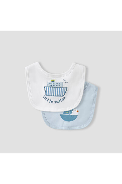 Juniors مريلة مطبوعة بنقشة قارب مع إغلاق بأزرار - طقم من قطعتين