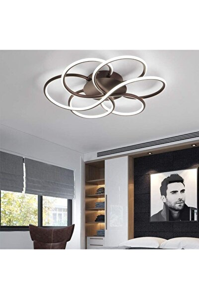 ABAJUR EVİM Capella Siyah Kasa Modern 3lü Tasarım Ledli Avize