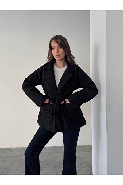 mydukkan.co Belted Boucle Coat