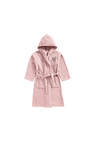 BYFT Daffodil Kids Hooded Bathrobe | Monogrammed Letter 'B' | Soft Cotton Com...