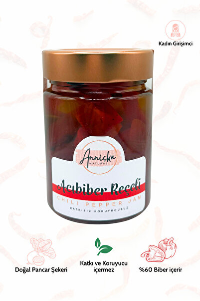 Anniçka Natural Gurme Acı Biber Reçeli 400 g – Ev Yapımı, Ezine Üretimi, Kadı...