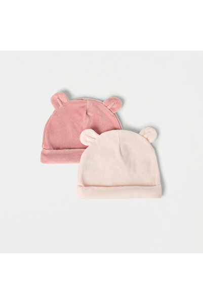 Juniors Ear Applique Velour Beanie Cap - Set of 2