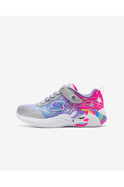 SKECHERS UNİCORN DREAMS - WİSHFUL MAGİC Büyük Kız Çocuk Gri Işıklı Spor Ayakk...
