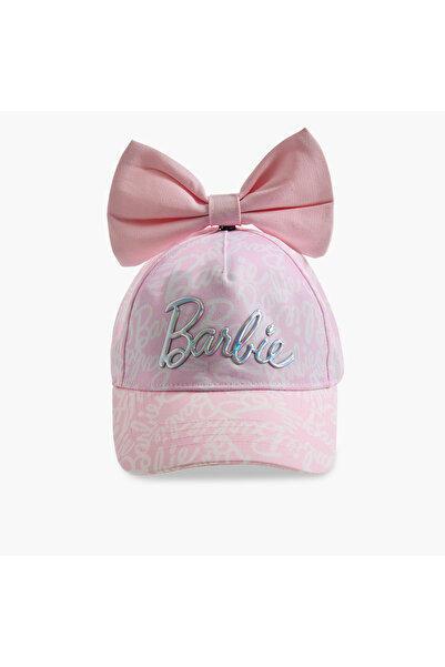 mattel قبعة مطبوعة برسومات باربي مع إغلاق بشريط لاصق