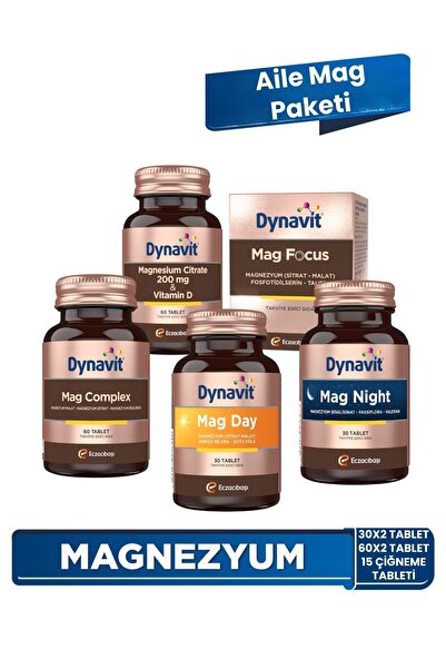 Dynavit Mag Complex & Mag Day & Mag Night & Mag Focus & Magnesium Citrate, Vi...