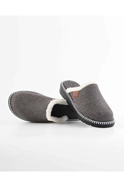 DR KLOMPA شباشب منزلية نسائية مبطنة بالقطيفة للشتاء، مغلقة من الأمام، نعل غير قابل للانزلاق، شباشب دافئة ومريحة باللون الرمادي