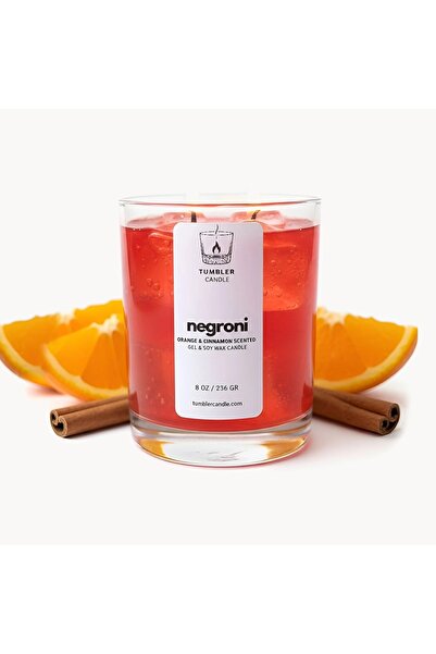 Tumbler Candle Negroni - Portakal ve Tarçın Kokulu Jel Mum