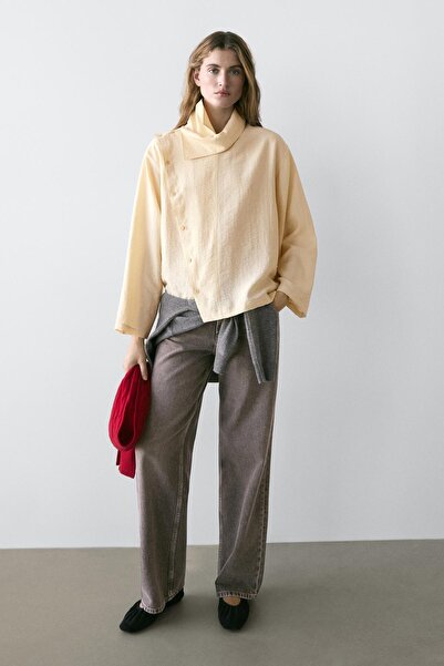 Massimo Dutti Çapraz düğmeli gömlek