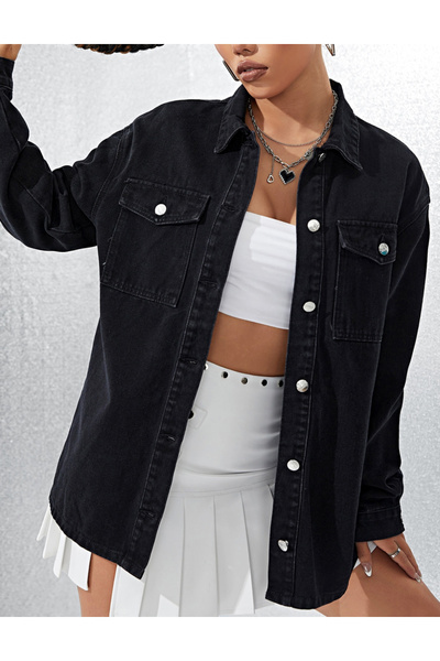 Sheya Shein Denim Jacket, black