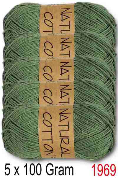 Diva İplik Diva Natural Cotton 1969 Яблучно-зелений (пакет з 5 штук)