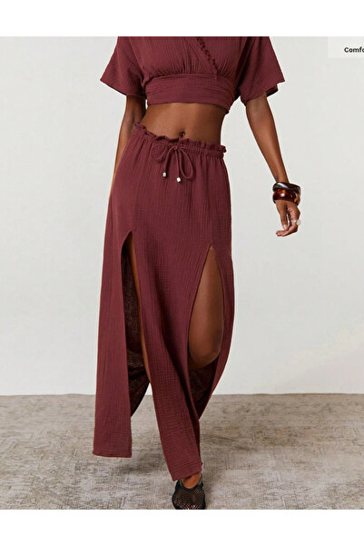 Sheya Shein maxi skirt, cherry red