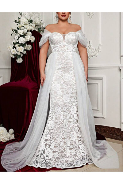 Sheya Shein Curve+ Occasion and Bridal Dress, White