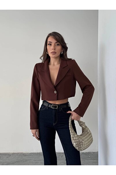 mydukkan.co Swallow Collar Crop Blazer Jacket