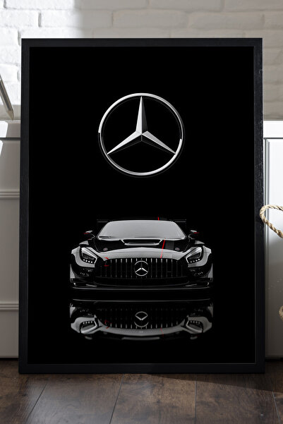 Duvarda Αφίσα Mercedes AMG GT με μαύρο ξύλινο πλαίσιο, διακοσμητικός πίνακας ...
