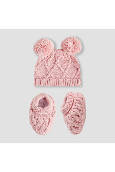 Juniors قبعة وجوارب قصيرة بنسيج محبوك