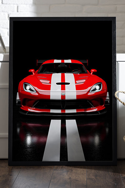 Duvarda Poster cu ramă din lemn negru Dodge Viper, pictură decorativă de pere...