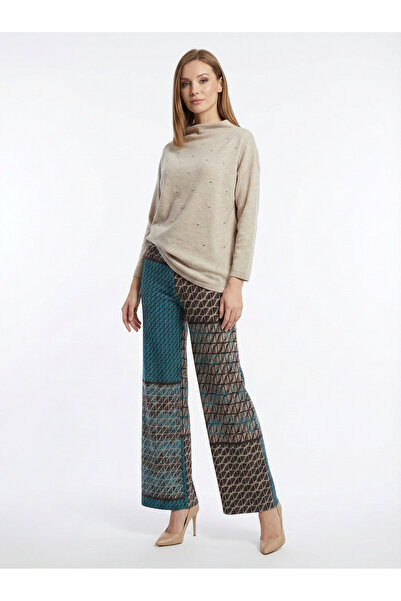 Esra Semiz Krem Örme Taşlı Bluz