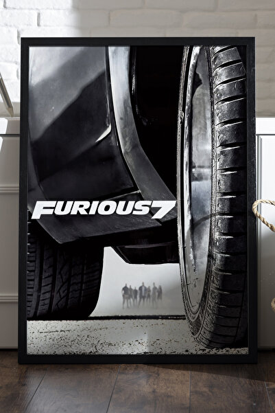 Duvarda Poster cu ramă din lemn negru Fast & Furious 7, pictură murală cu tem...