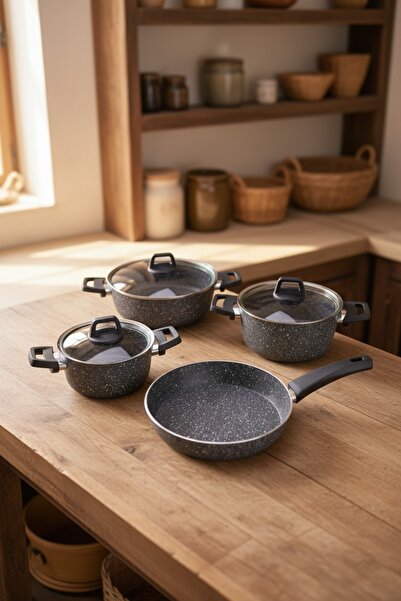 Masterchef 7 Piece Gray Aluminum Cookware Set