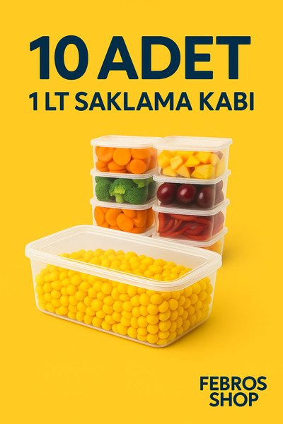 Febros 10 Adet Sızdırmaz Kendinden Kapaklı Derin Dondurucuya Uygun Saklama Ka...