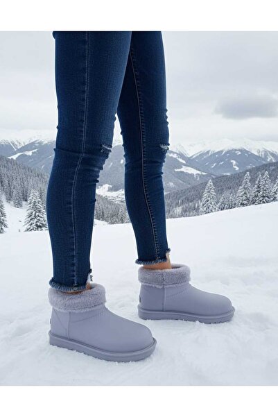 VARLIK AYAKKABI New Season Snow Boots Gray with Fur Inside
