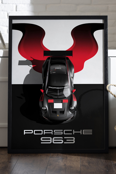 Duvarda Плакат „Porsche 939“ с черна дървена рамка, декоративна картина с авт...