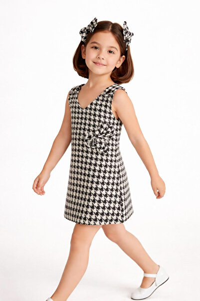 snmbutik Kız Çocuk Şanel Kumaş Askılı Elbise