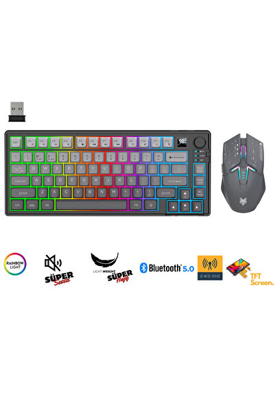 Sarftech K920 Combo Triple Mode BT+2.4Ghz Reinbow Led Gösterge ve Kontrolcü G...