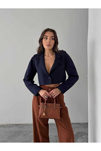 mydukkan.co Swallow Collar Crop Blazer Jacket